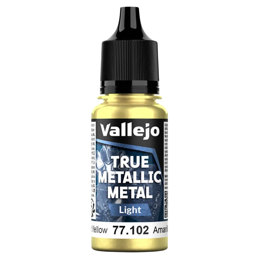 Vallejo True Metallic Metal: LIGHT - Radiant Yellow (77.102) (New in Box)