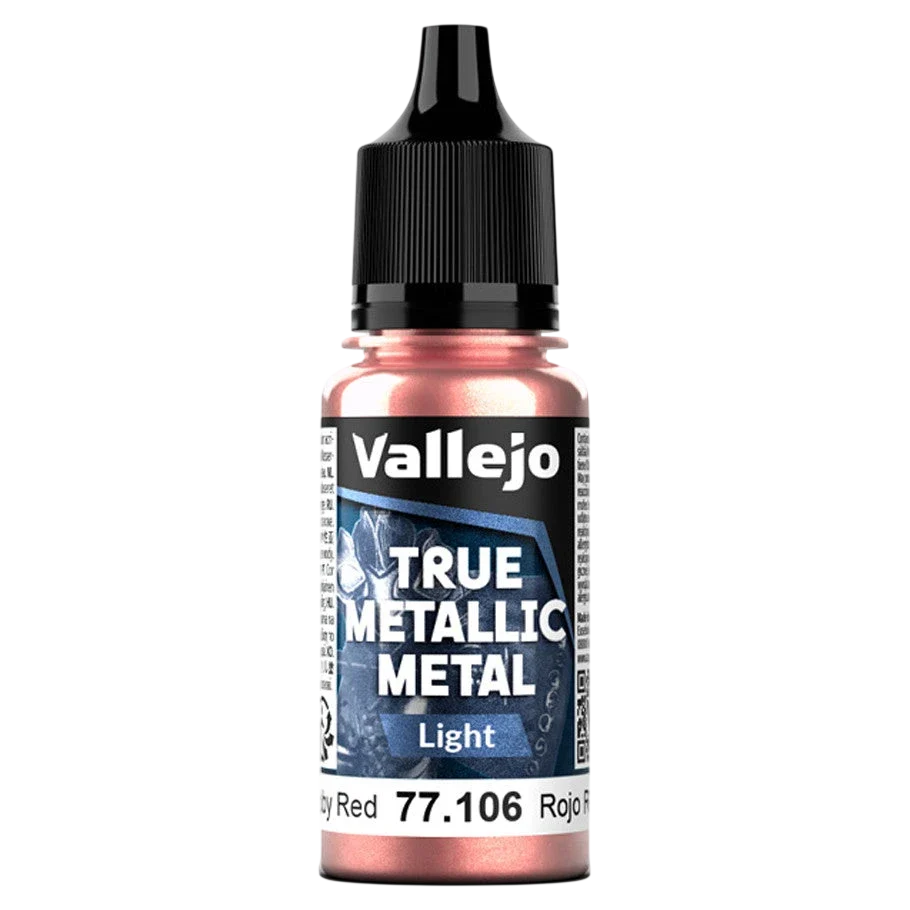 Vallejo True Metallic Metal: LIGHT - Ruby Red (77.106) (New in Box)