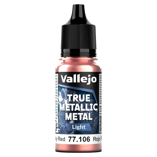 Vallejo True Metallic Metal: LIGHT - Ruby Red (77.106) (New in Box)