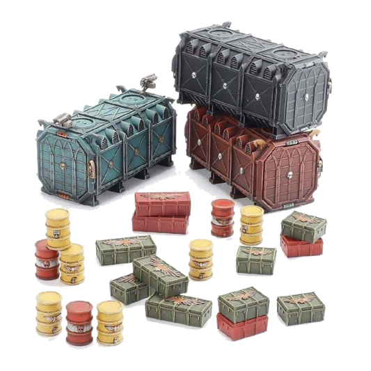 Battlezone Manufactorum Munitorum Armoured Containers Unpainted New in Box Warhammer 40k Terrain