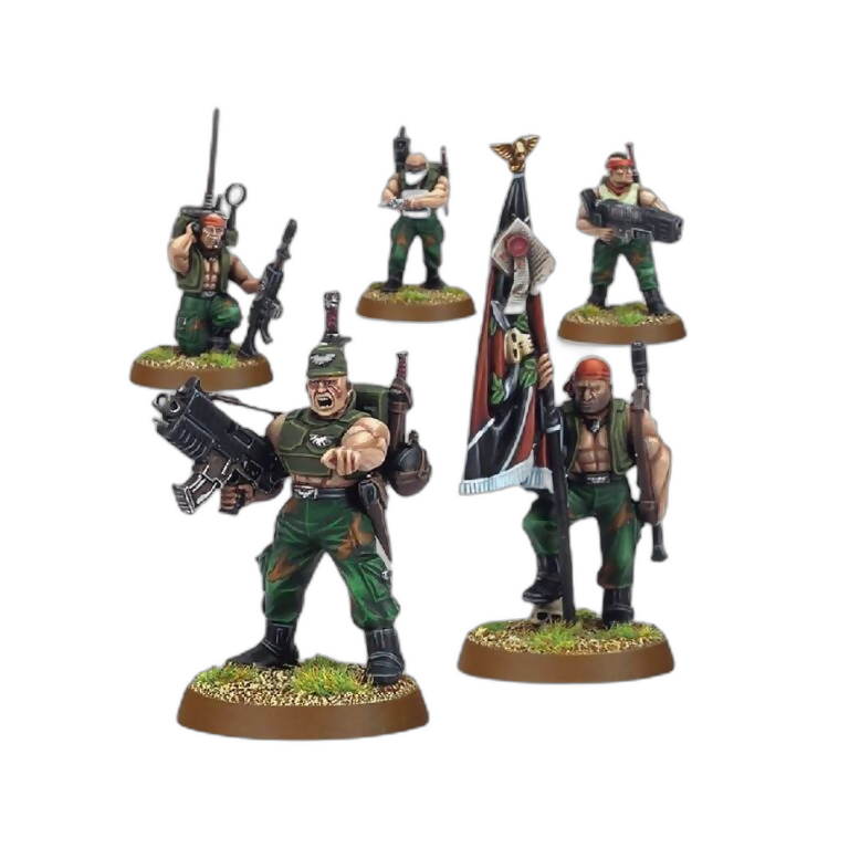 Catachan Command Squad (Unpainted) (Assembled) From Warhammer 40k