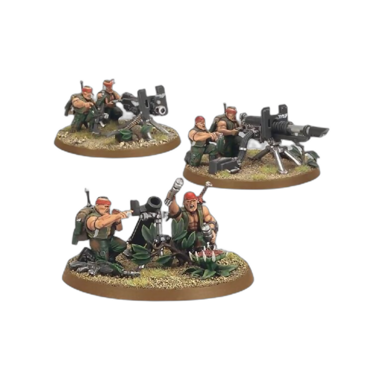 Catachan Heavy Weapon Squad (Unpainted) (Assembled) From Warhammer 40k