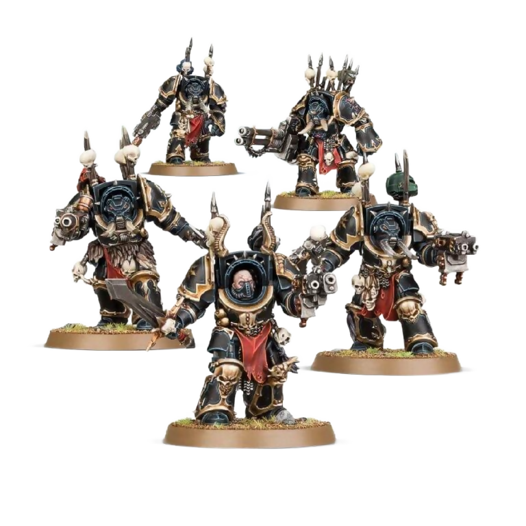 Chaos Terminator Squad (Unpainted) (Assembled) From Warhammer 40k