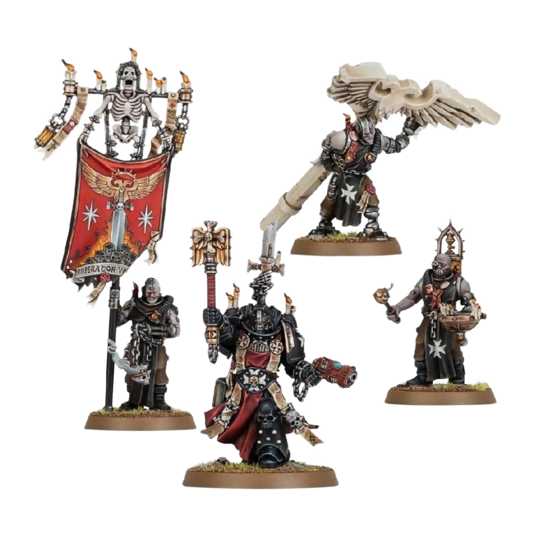 Chaplain Grimaldus & Retinue (Unpainted) (Assembled) From Warhammer 40k on Wargame Trader