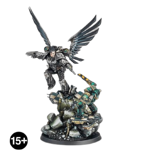 Corvus Corax, Primarch of The Raven Guard Legion – A Forge World Miniature New In Box Corvus Corax, Primarch of The Raven Guard Legion – A Forge World Miniature, First Release Year: 2016. Material: Resin. Factions: Legiones Astartes. (Unpainted) (New In Box) -- Unleash the shadowy might of Corvus Corax with this detailed Warhammer On Wargame Trader