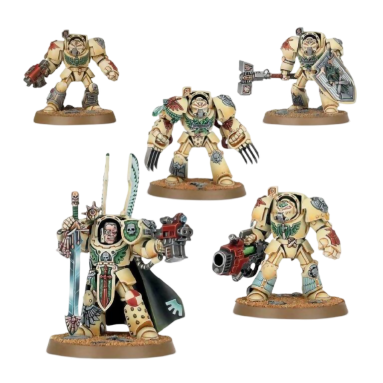 Deathwing Terminator Squad (Unpainted) (Assembled) From Warhammer 40K