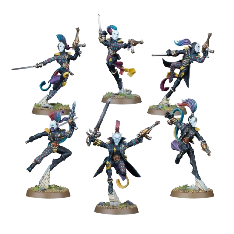 Harlequin Troupe (Unpainted) (Assembled) From Warhammer 40K