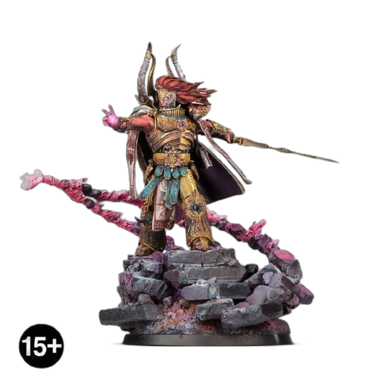 Magnus the Red, Primarch of The Thousand Sons Legion – A Forge World Miniature New In Box Magnus the Red, Primarch of The Thousand Sons Legion – A Forge World Miniature, First Release Year: 2017. Material: Resin. Factions: Legiones Astartes. (Unpainted) (New In Box) -- Dive into the depths of psychic warfare with Magnus the Red, a masterfully crafted model representing the primarch of the Thousand Sons. Unleash his arcane power on the battlefields of Warhammer On Wargame Trader