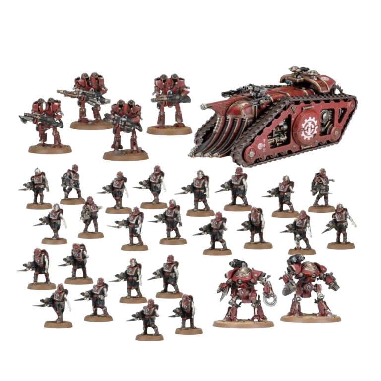 Mechanicum Battle Group New In Box Mechanicum Battle Group, First Release Year: 2024. Material: Plastic. Factions: Imperium Armies. (Unpainted) (New In Box) -- Unleash the power of the Cult Mechanicum with the for Warhammer On Wargame Trader