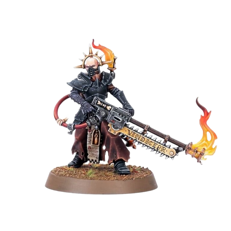 Ministorum Priest with Vindictor (Custom Painted) (Assembled) From Warhammer 40k
