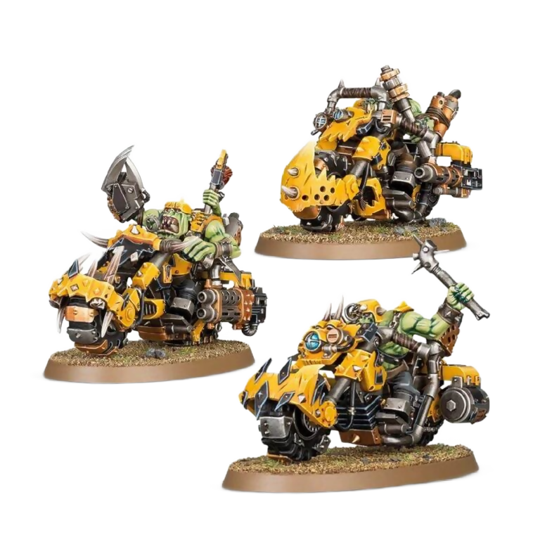 Ork Warbiker Mob (Unpainted) (Assembled) From Warhammer 40k