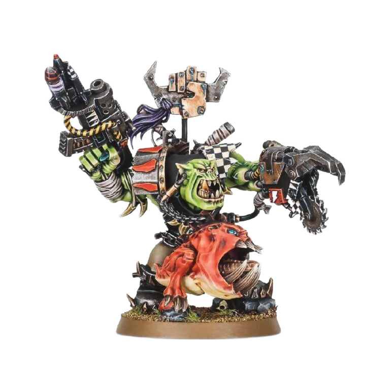 Ork Warboss with Attack Squig (Unpainted) (Assembled) From Warhammer 40k