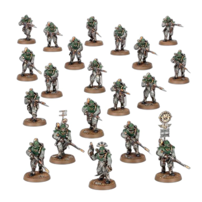 Solar Auxilia Lasrifle Section New In Box Solar Auxilia Lasrifle Section, First Release Year: 2024. Material: Plastic. Factions: Imperium Armies. (Unpainted) (New In Box) -- Forge the heart of your Solar Auxilia with the Lasrifle Section kit for Warhammer On Wargame Trader