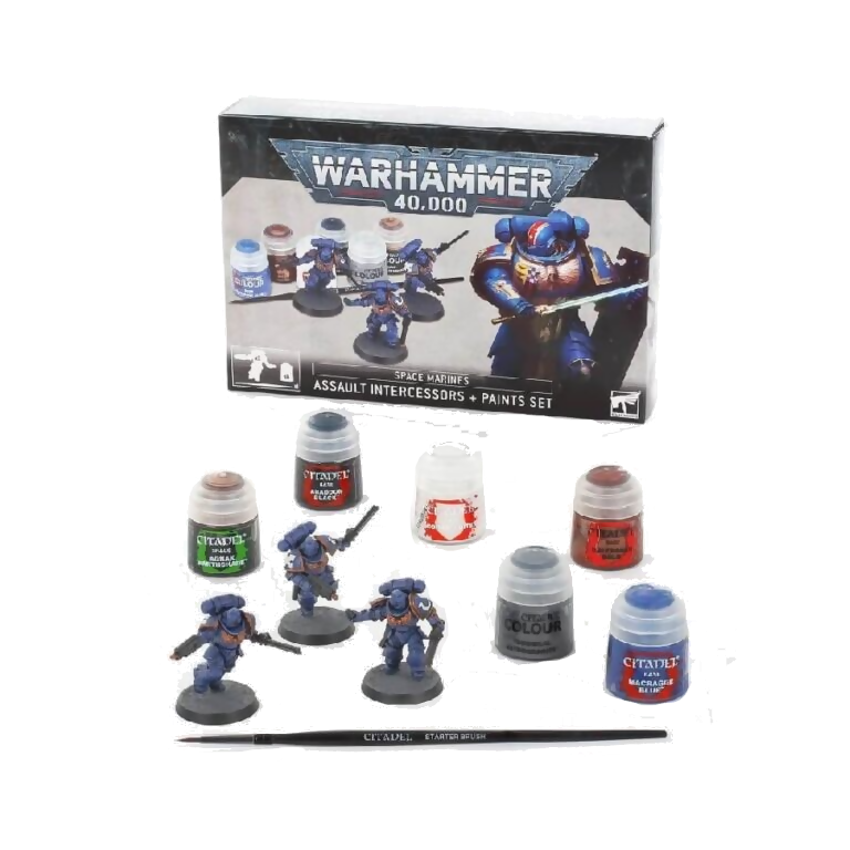 Space Marines: Assault Intercessors + Paints Set (Unpainted) (Assembled) From Warhammer 40k on Wargame Trader