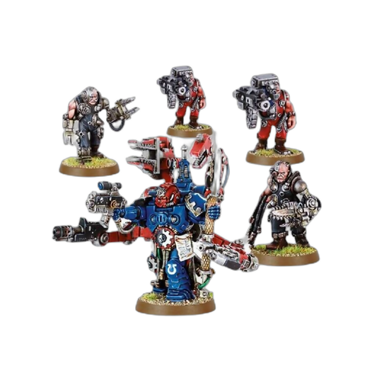 Techmarine with Servitors (Unpainted) (Assembled) From Warhammer 40k on Wargame Trader