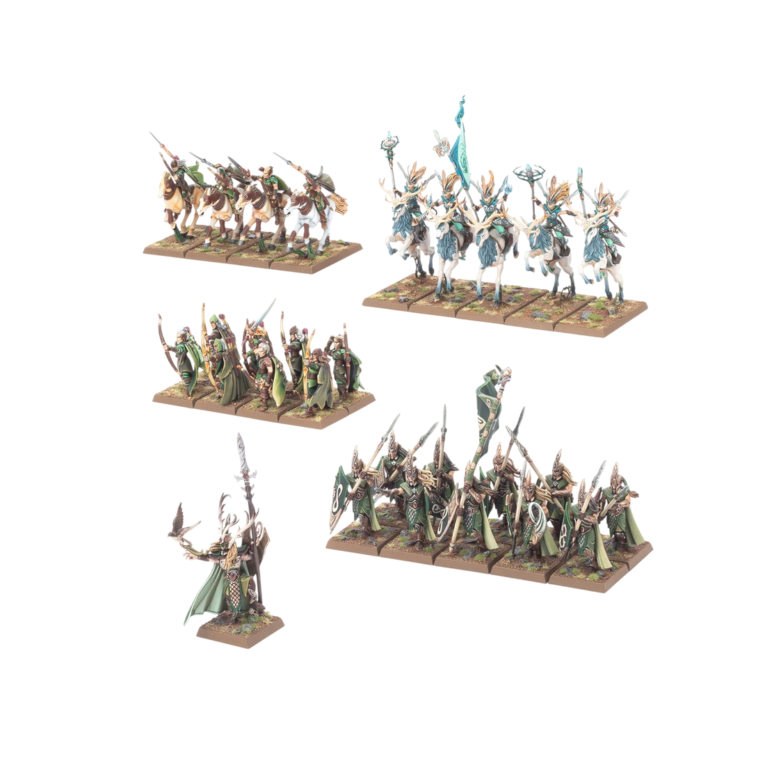 Wood Elf Realms: Battle March Army (Unpainted) (Assembled)