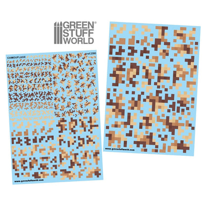 Green Stuff World Waterslide Decals - Digital Desert Camo - Wargaming and Modeling