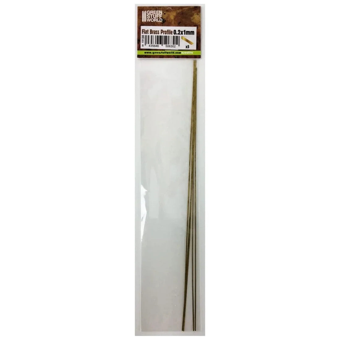 Green Stuff World Flat Brass Profile 0.2 x 1mm 11130