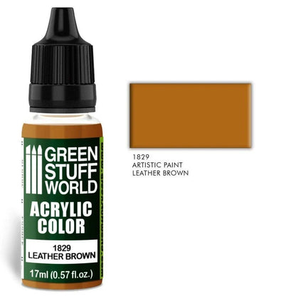 Green Stuff World – Acrylic Color Paint Leather Brown 1829 for Models and Miniatures