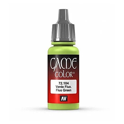 Vallejo Game Color Fluorescent Green Paint, 17ml