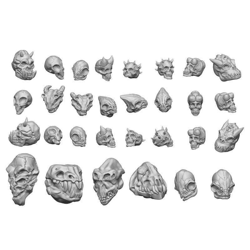 Green Stuff World Diorama Accessories Alien Skull Set Resin Kit Molded 3102