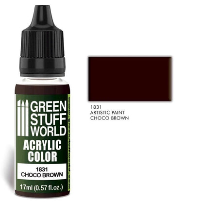 Green Stuff World – Acrylic Color Paint Choco Brown 1831 for Models and Miniatures