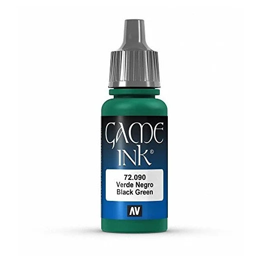 Vallejo Game Color Black Green Ink Paint, 17ml
