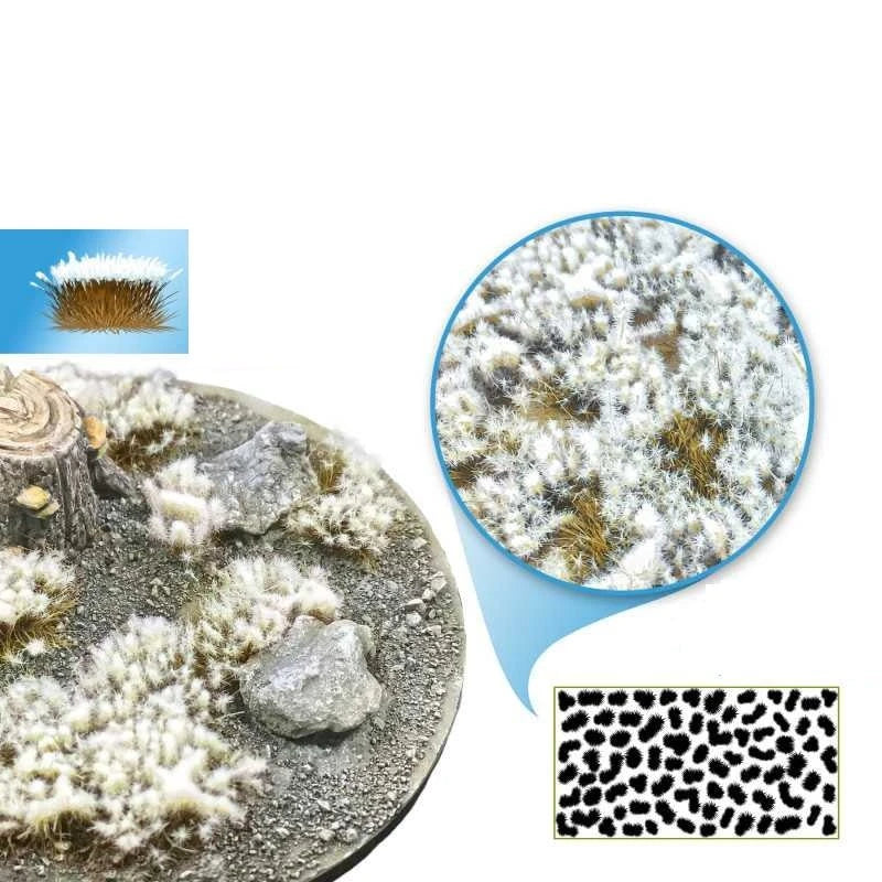 Green Stuff World for Models and Miniatures Shrubs Tufts 6mm Frosted Snow – Beige 11789