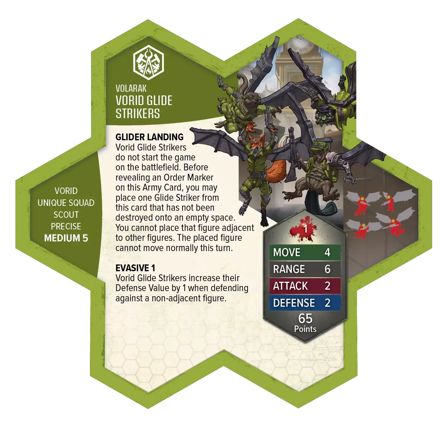 Vorid Glide Strikers Army Card From Heroscape Rising Tide on Wargame Trader