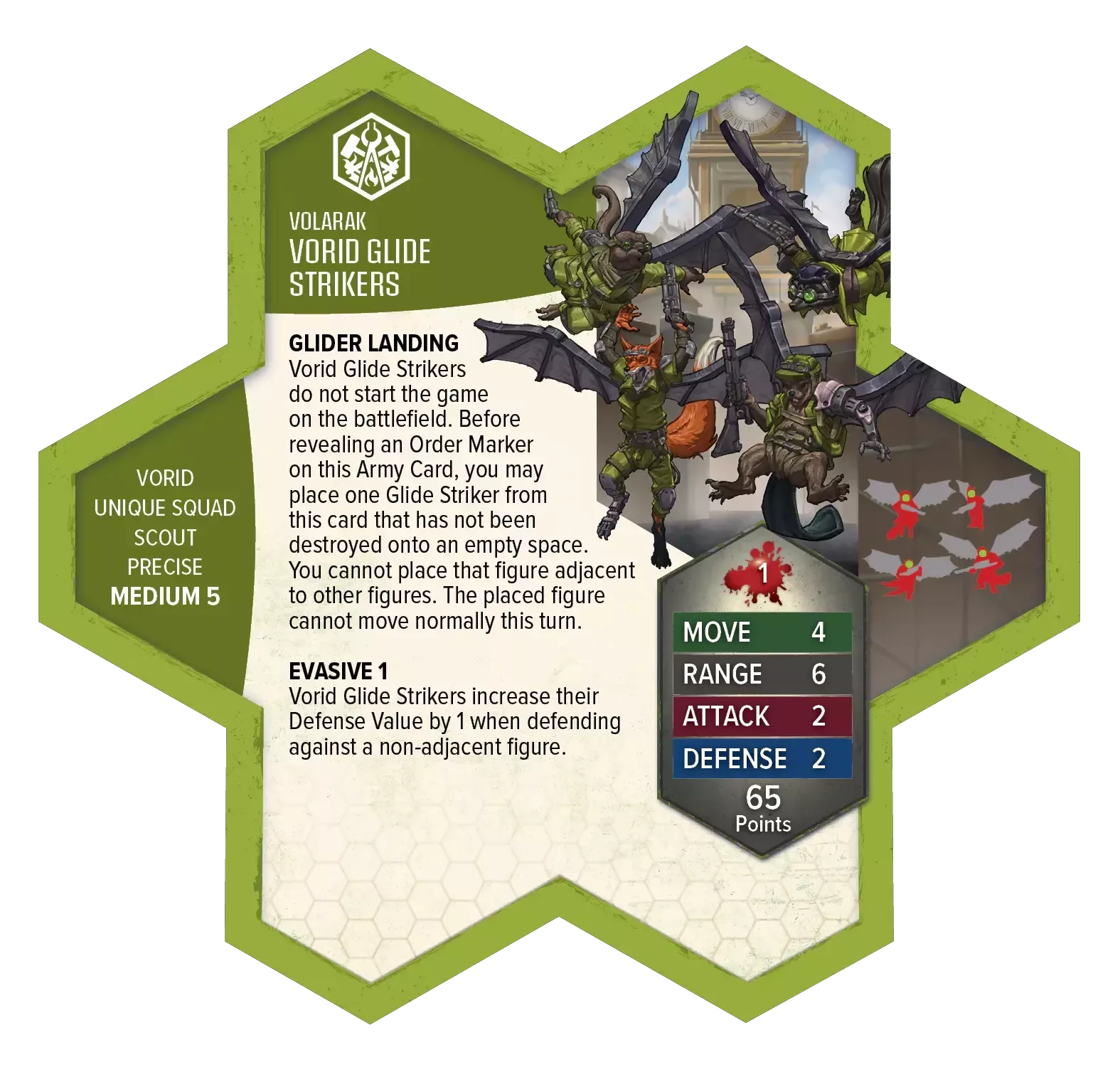 Vorid Glide Strikers Army Card From Heroscape Rising Tide