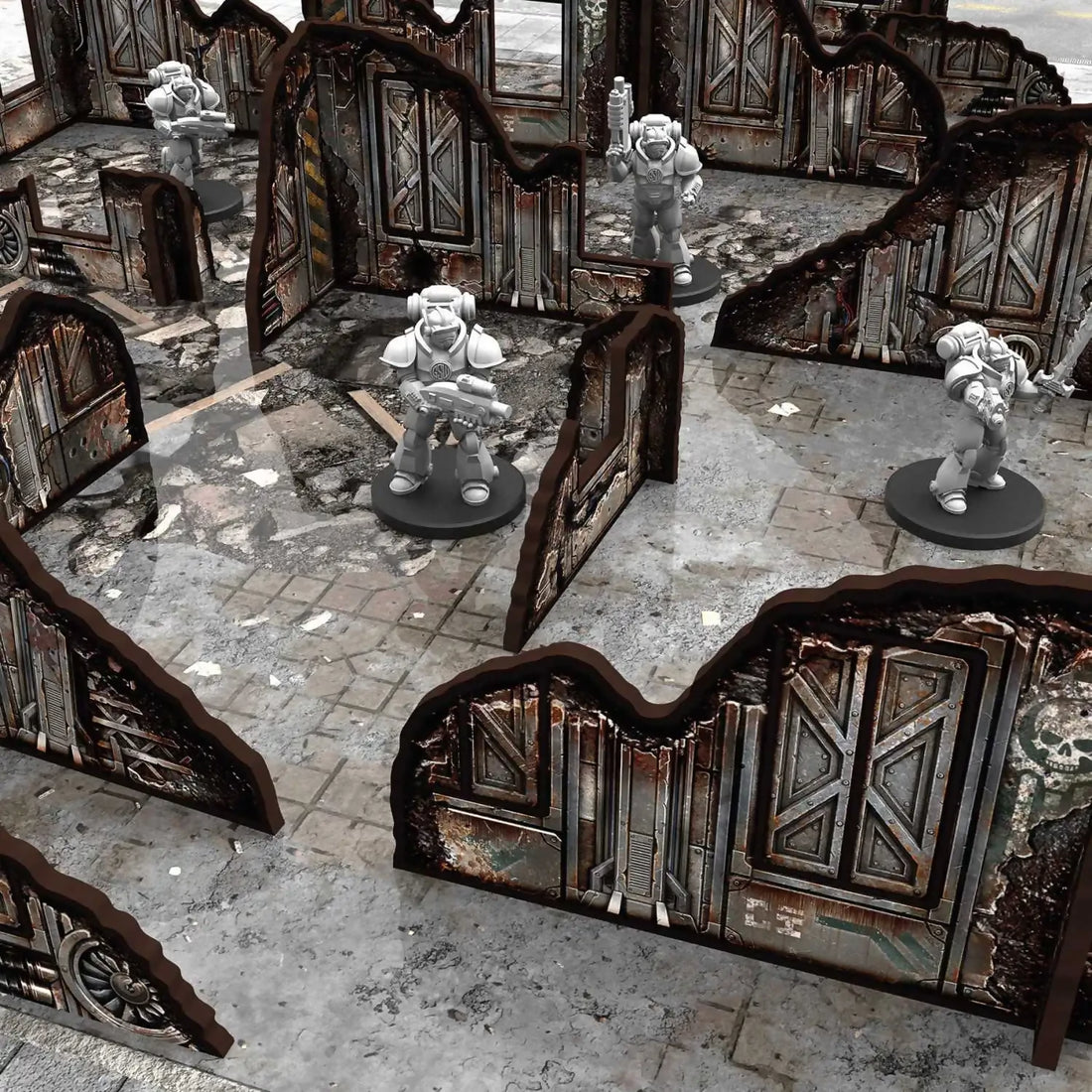 Green Stuff World Pre-painted ruined Sci-Fi walls for Wargamming - 40k