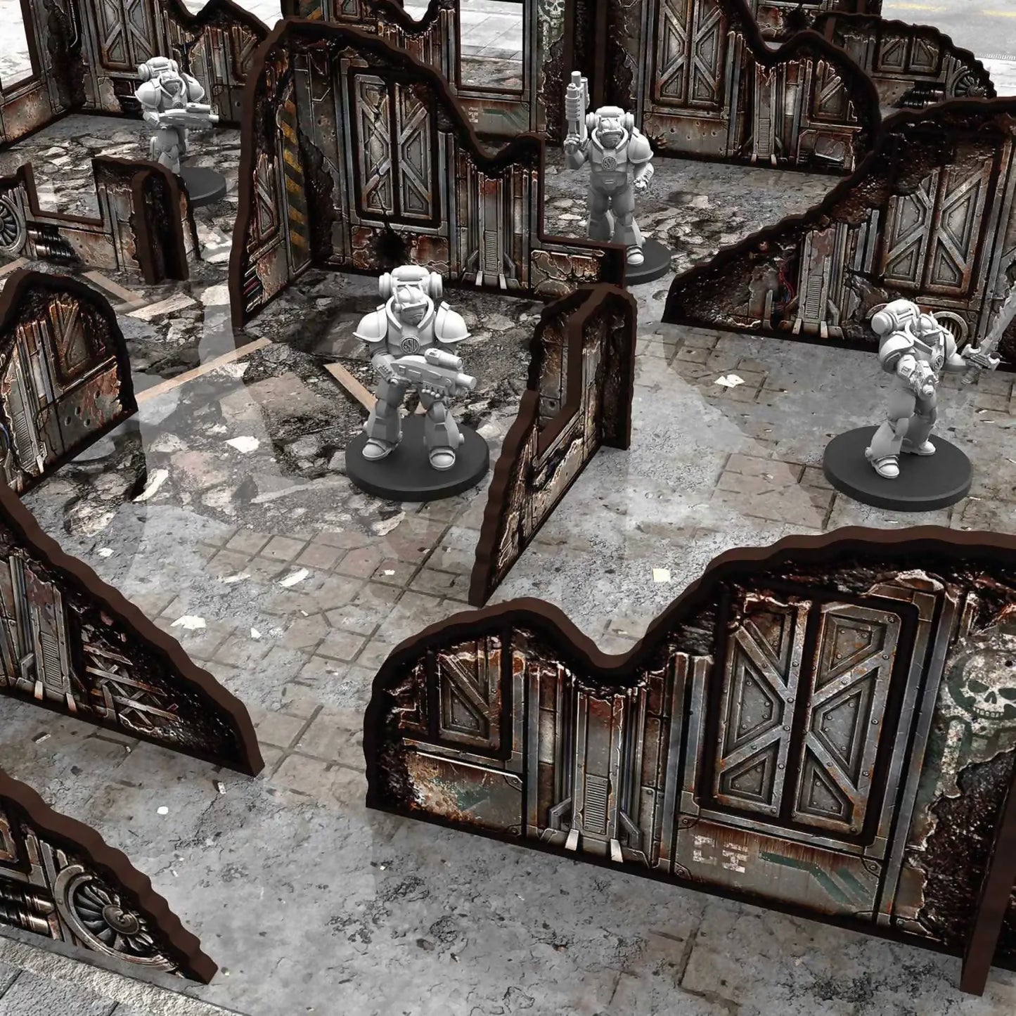Green Stuff World Pre-painted ruined Sci-Fi walls for Wargamming - 40k